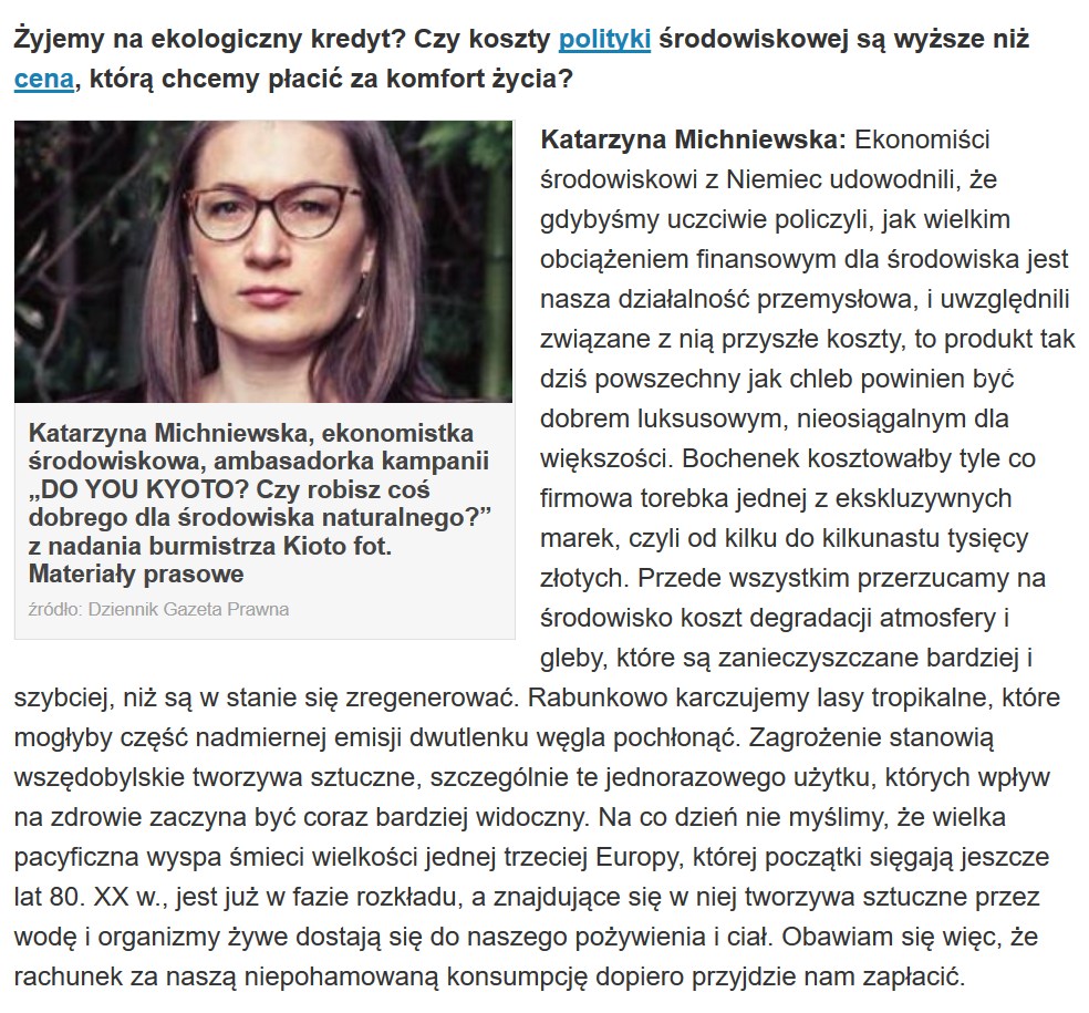 Fragment wywiadu z dr Katarzyną Michniewską.